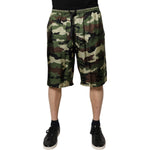 Dolce & Gabbana Multicolor Camouflage Silk Mid Waist Bermuda Shorts