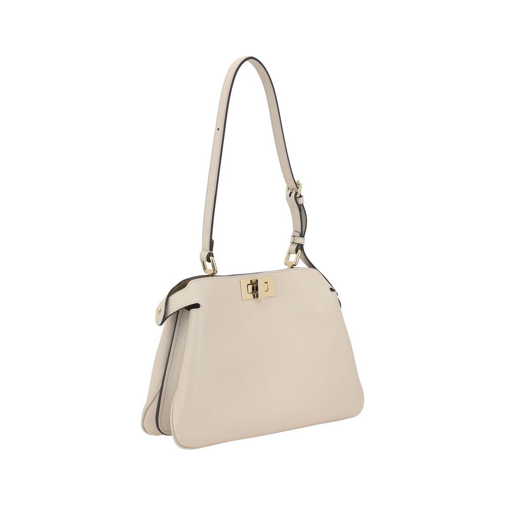 Fendi Peekaboo leather Shoulder Bag Fendi Light Gray