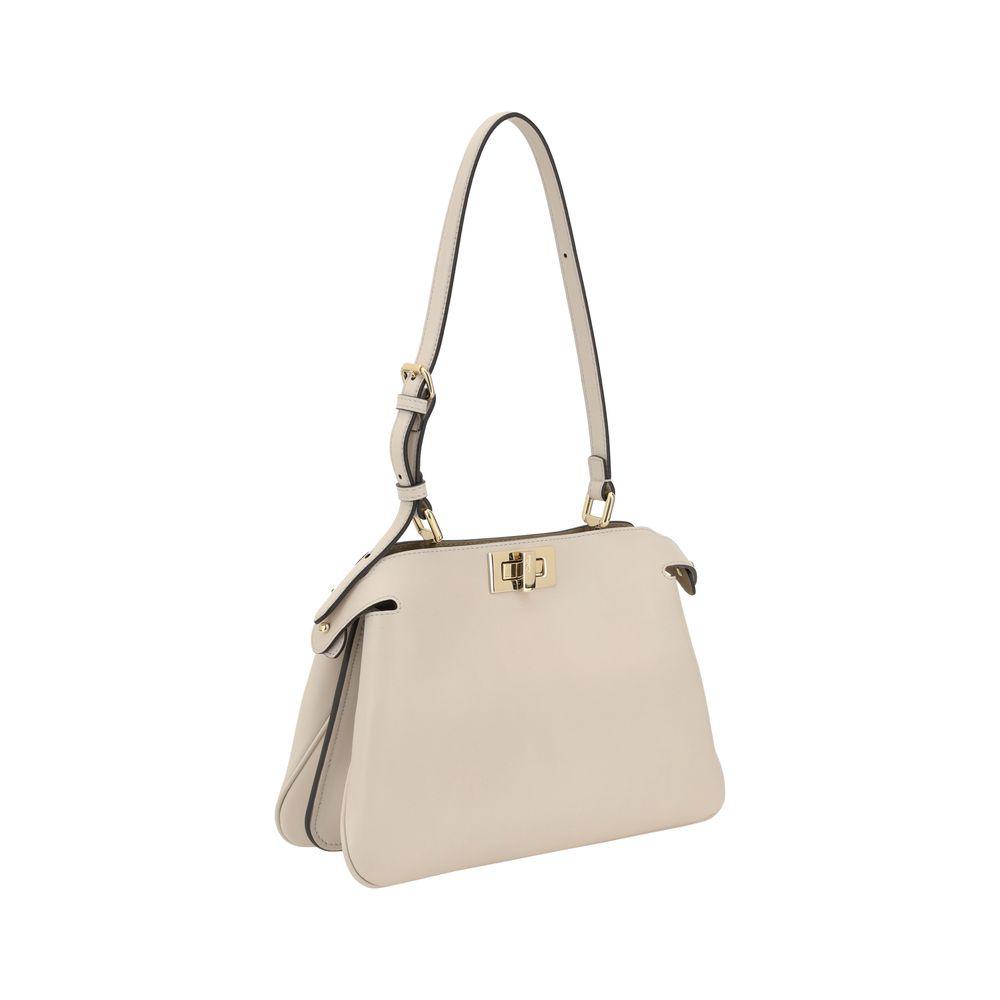 Fendi Peekaboo leather Shoulder Bag Fendi Light Gray