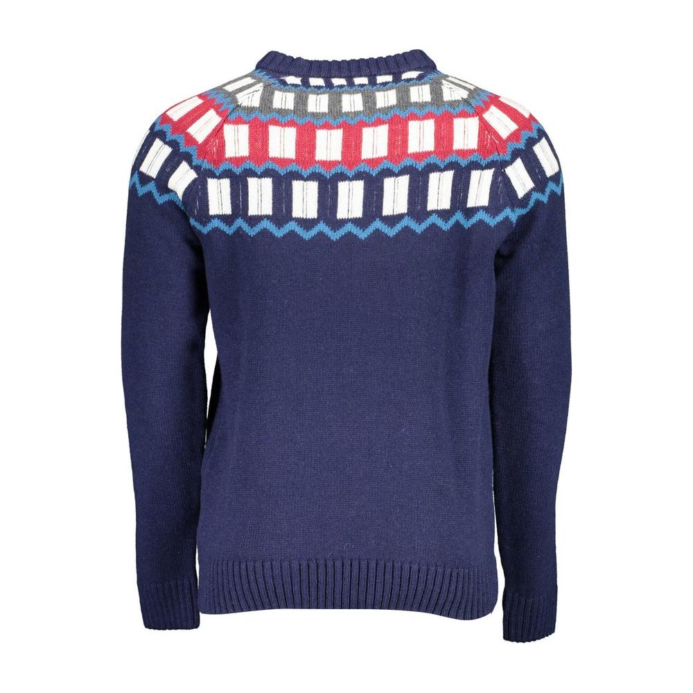 Gant Blue Wool Men Sweater Gant Dark Slate Gray
