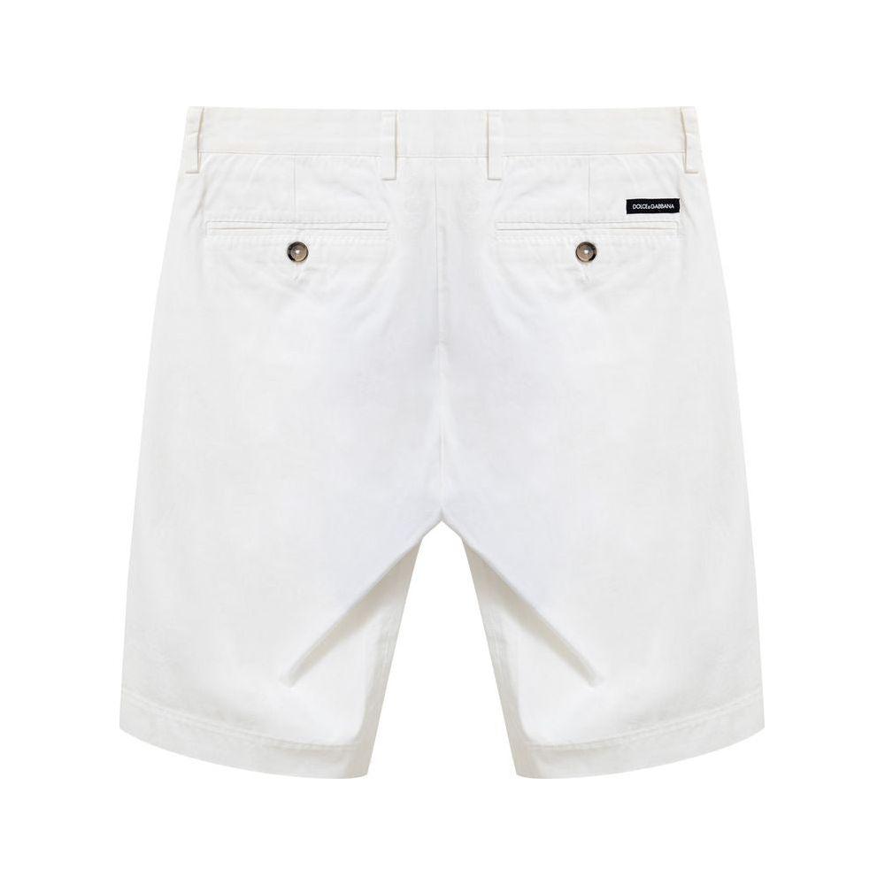 Dolce & Gabbana White Cotton Short Dolce & Gabbana Lavender