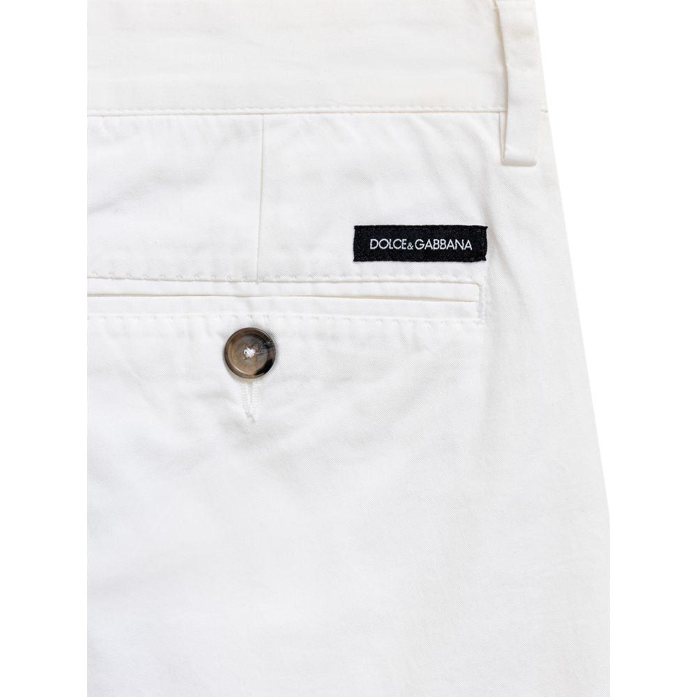 Dolce & Gabbana White Cotton Short Dolce & Gabbana Lavender