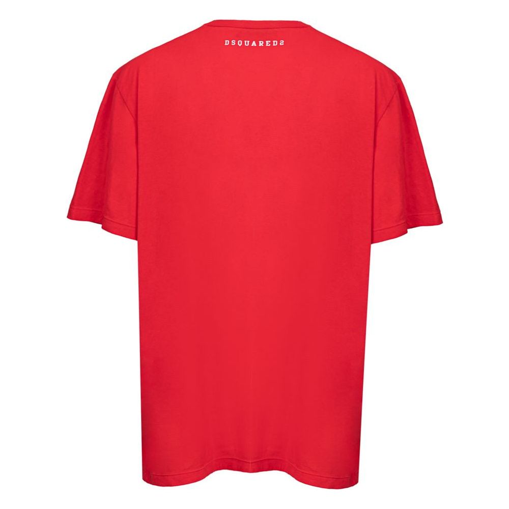 Dsquared² Red Cotton T-Shirt Dsquared² Firebrick