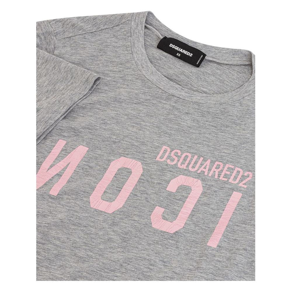 Dsquared² Elegant Gray Cotton Top for Women Dsquared² Dark Gray
