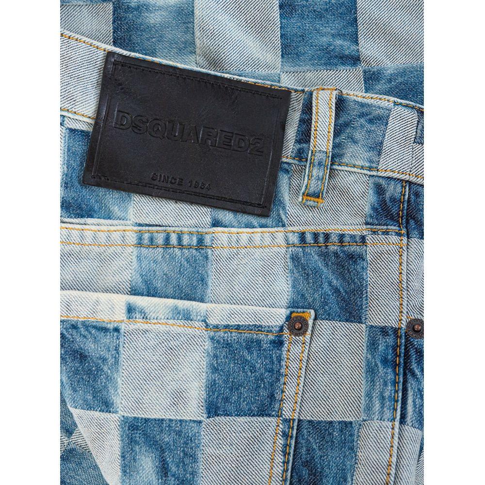 Dsquared² Blue Cotton Jeans & Pant Dsquared² Slate Gray