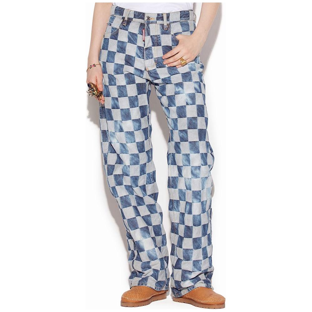 Dsquared² Blue Cotton Jeans & Pant Dsquared² Gray