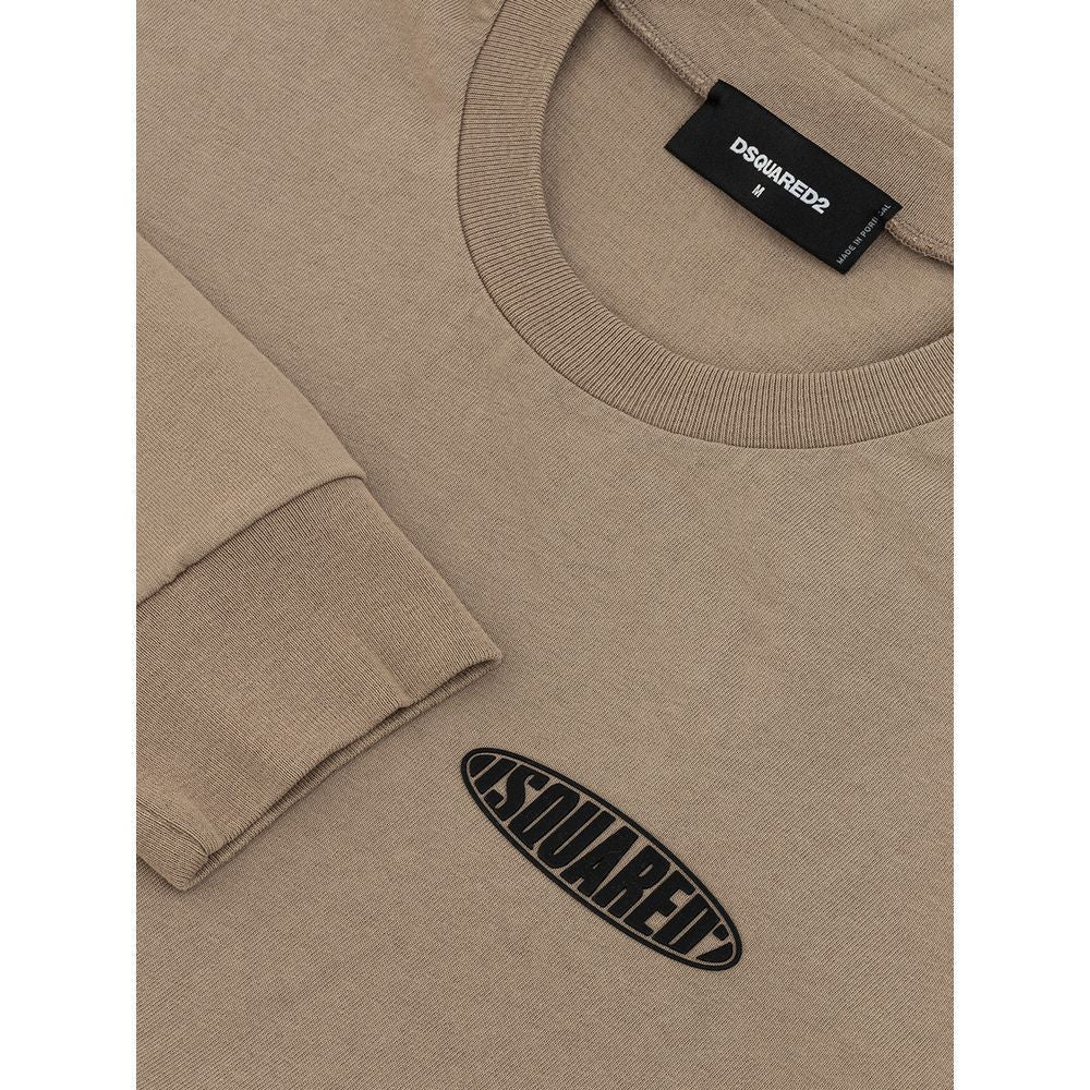 Dsquared² Beige Cotton T-Shirt Dsquared² Rosy Brown