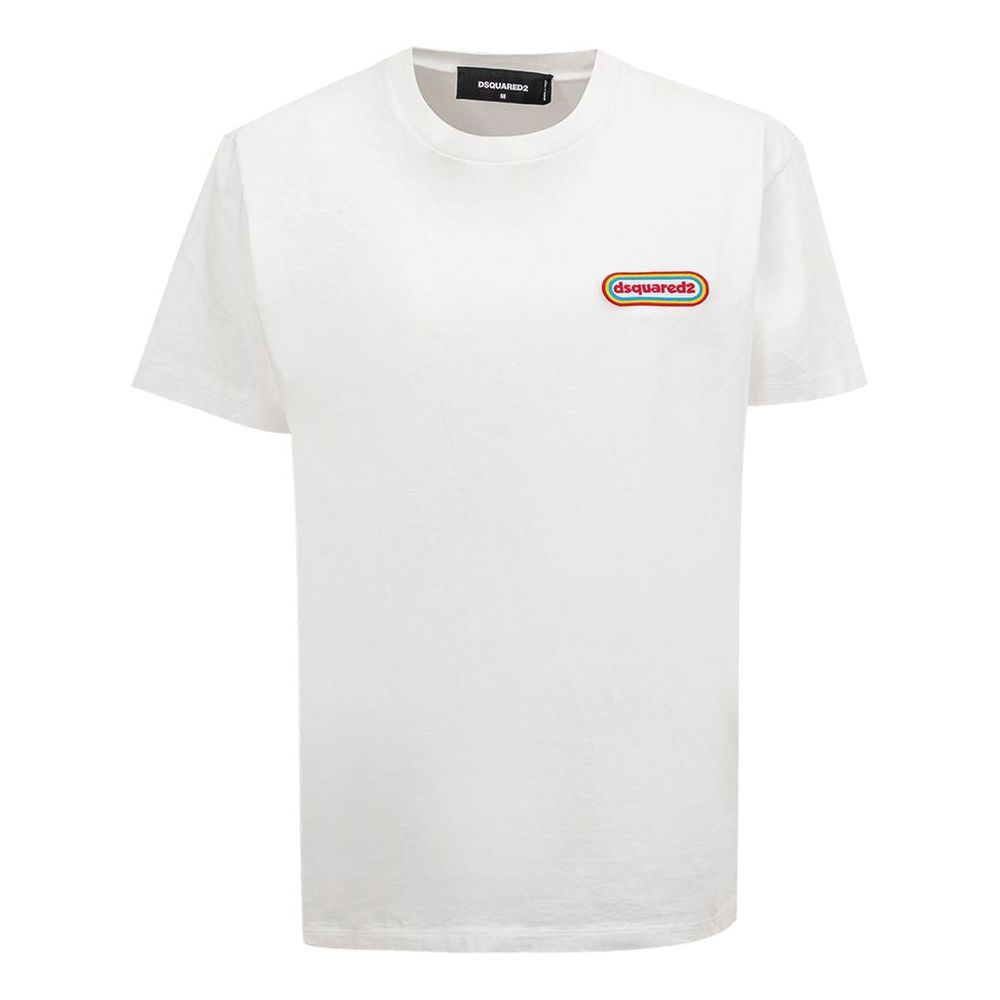 Dsquared² Chic White Cotton Staple Tee Dsquared² Lavender