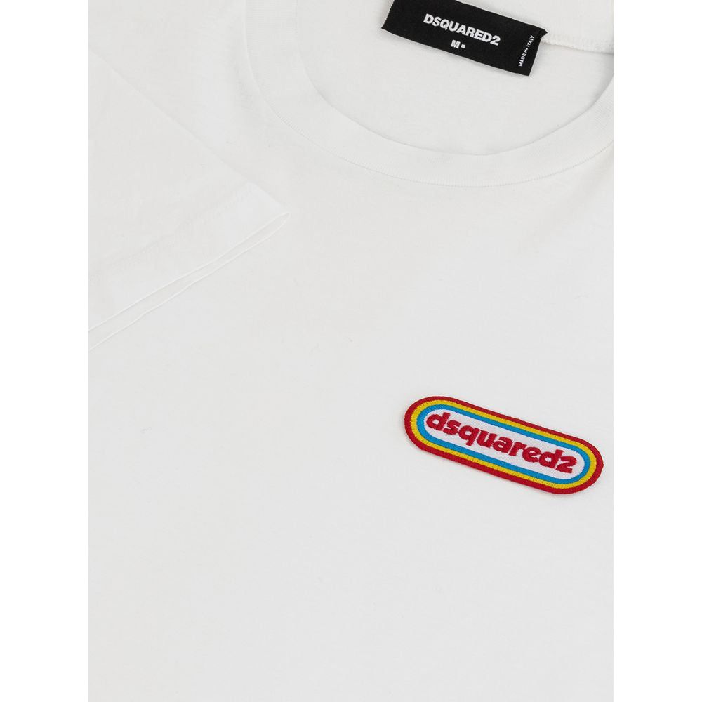 Dsquared² Chic White Cotton Staple Tee Dsquared² Lavender