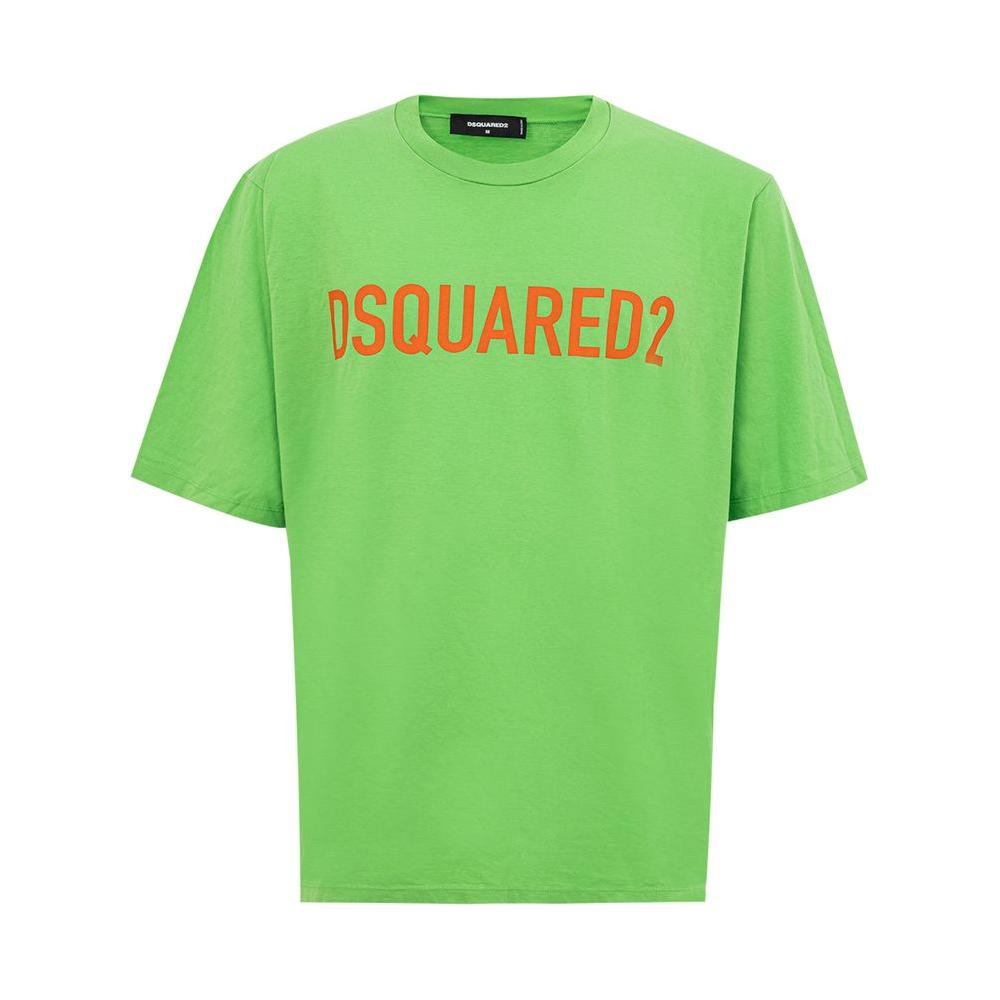Dsquared² Electric Green Cotton Tee for Men Dsquared² Dark Sea Green