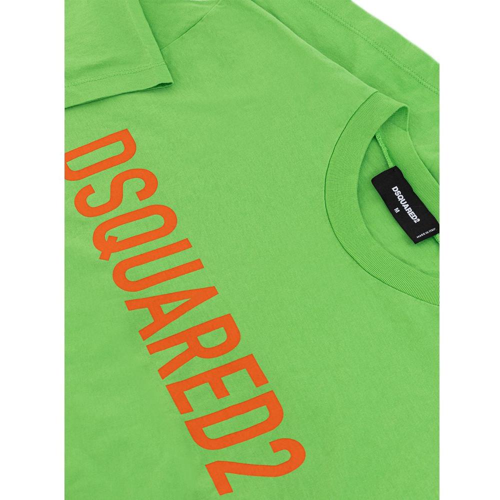 Dsquared² Electric Green Cotton Tee for Men Dsquared² Dark Sea Green