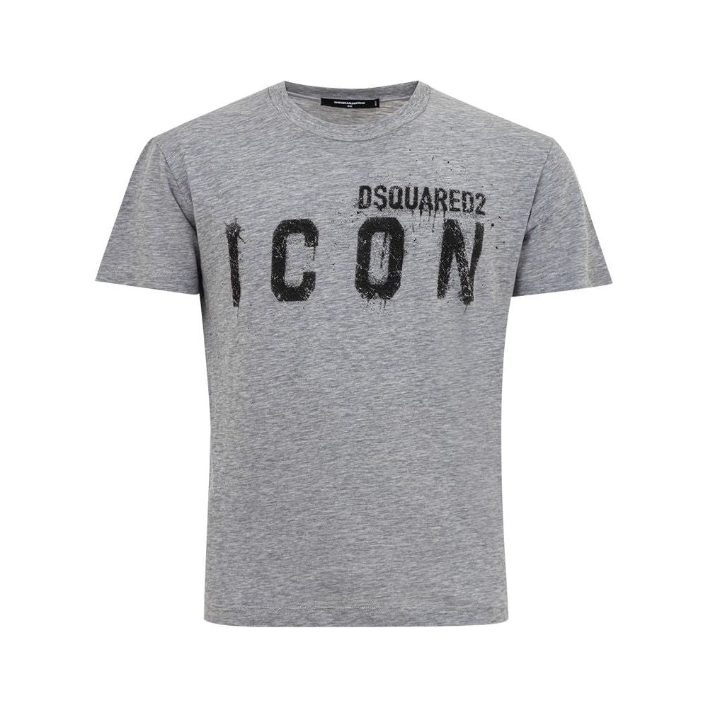 Dsquared² Sleek Gray Cotton Tee for Stylish Men Dsquared² Dark Gray