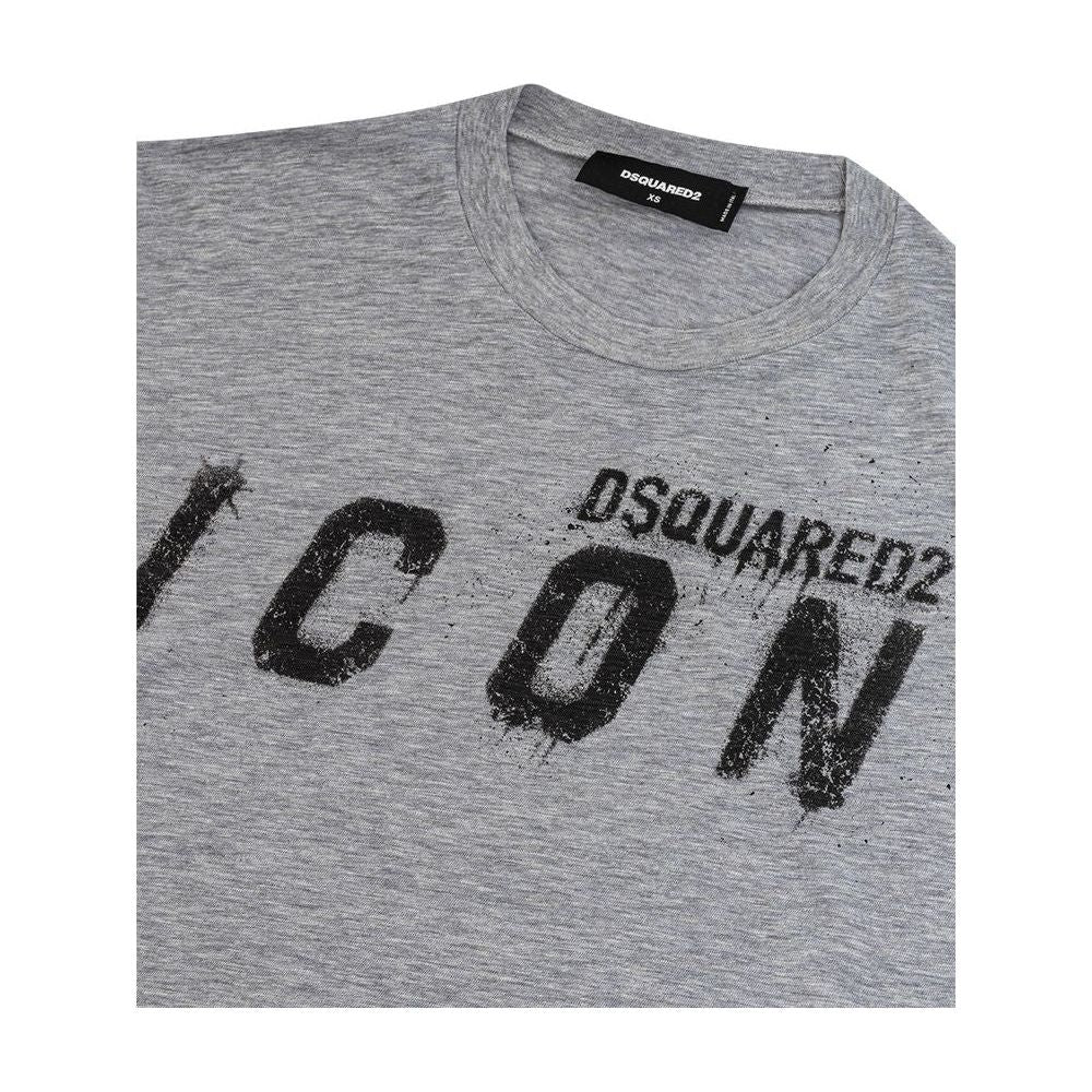 Dsquared² Sleek Gray Cotton Tee for Stylish Men Dsquared² Dark Gray