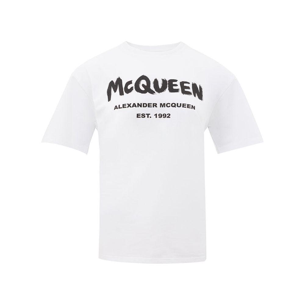 Alexander McQueen White Cotton Tops & T-Shirt Alexander McQueen White Smoke