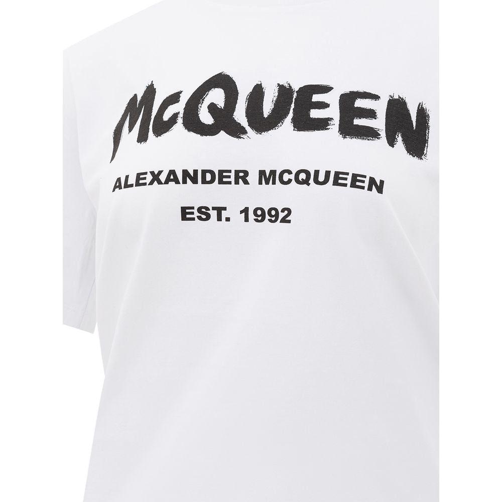 Alexander McQueen White Cotton Tops & T-Shirt Alexander McQueen Lavender