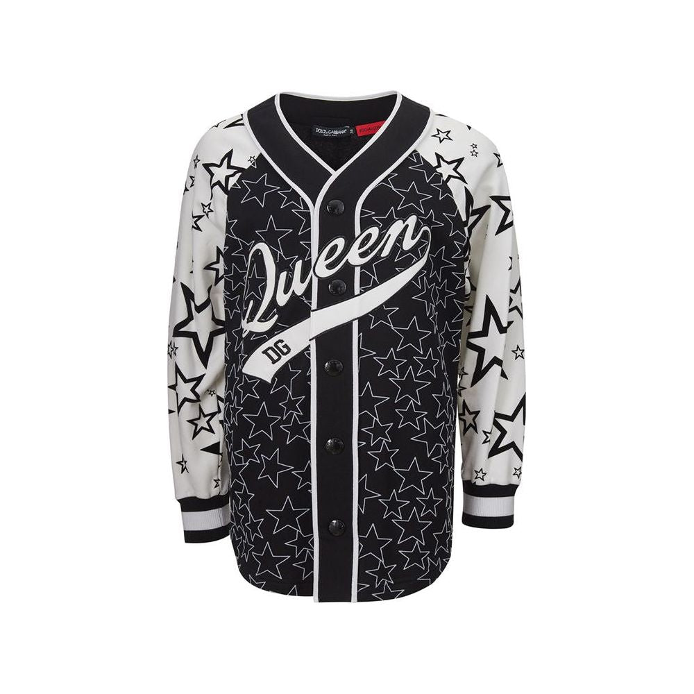 Dolce & Gabbana Chic Black Cotton Sweater for Women Dolce & Gabbana Dark Slate Gray