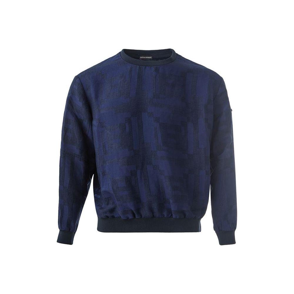 Emporio Armani Elegant Linen Blue T-Shirt for Men Emporio Armani Dark Slate Gray