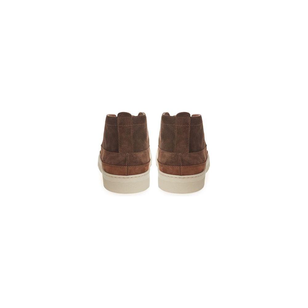 Lardini Elegant Suede Sneakers in Rich Brown Lardini Light Gray