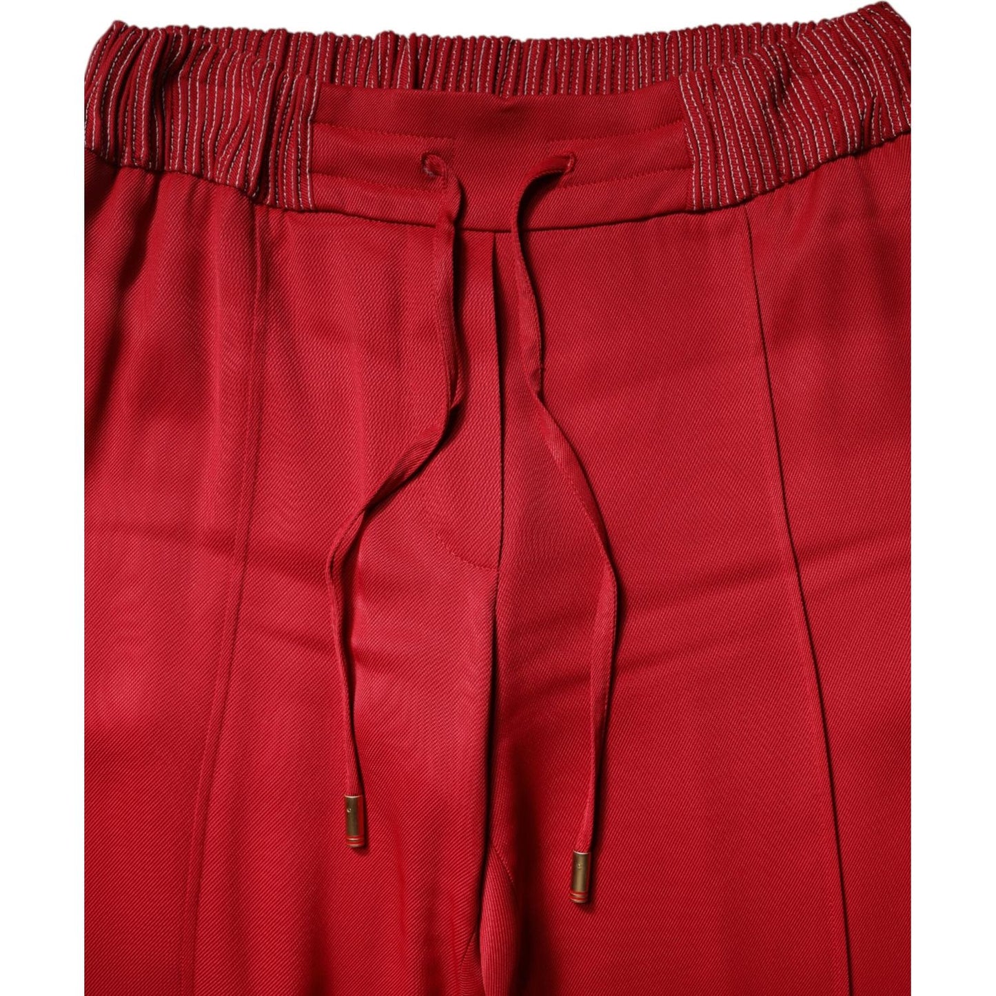 Dolce & Gabbana Red Viscose Straight Fit Pants PAN76259-42