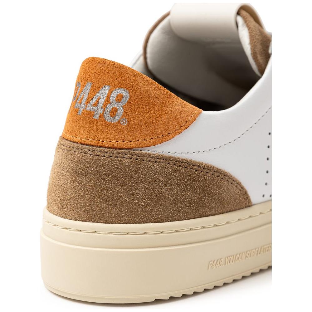 P448 White Leather Sneaker P448 Light Gray