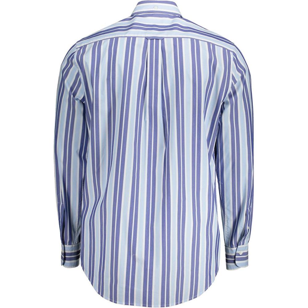 Gant Light Blue Cotton Men Shirt Gant Light Steel Blue