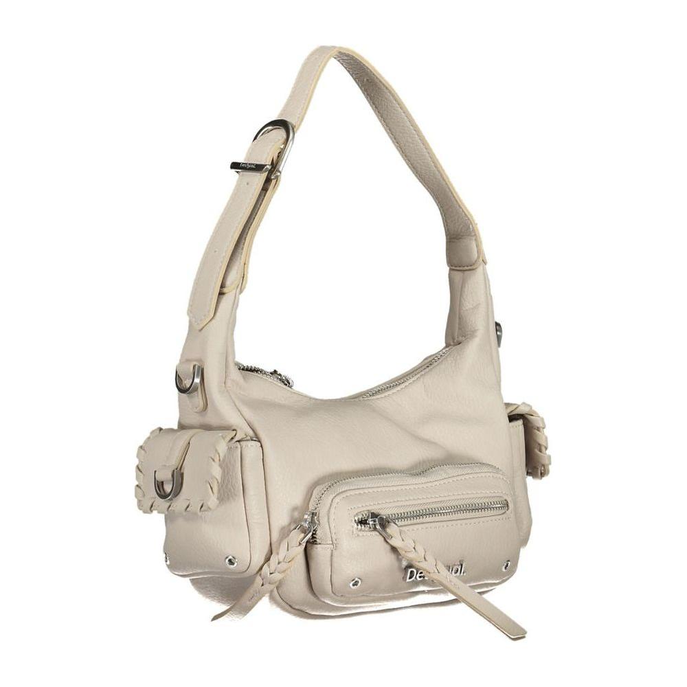 Desigual White Polyethylene Handbag Desigual Gray