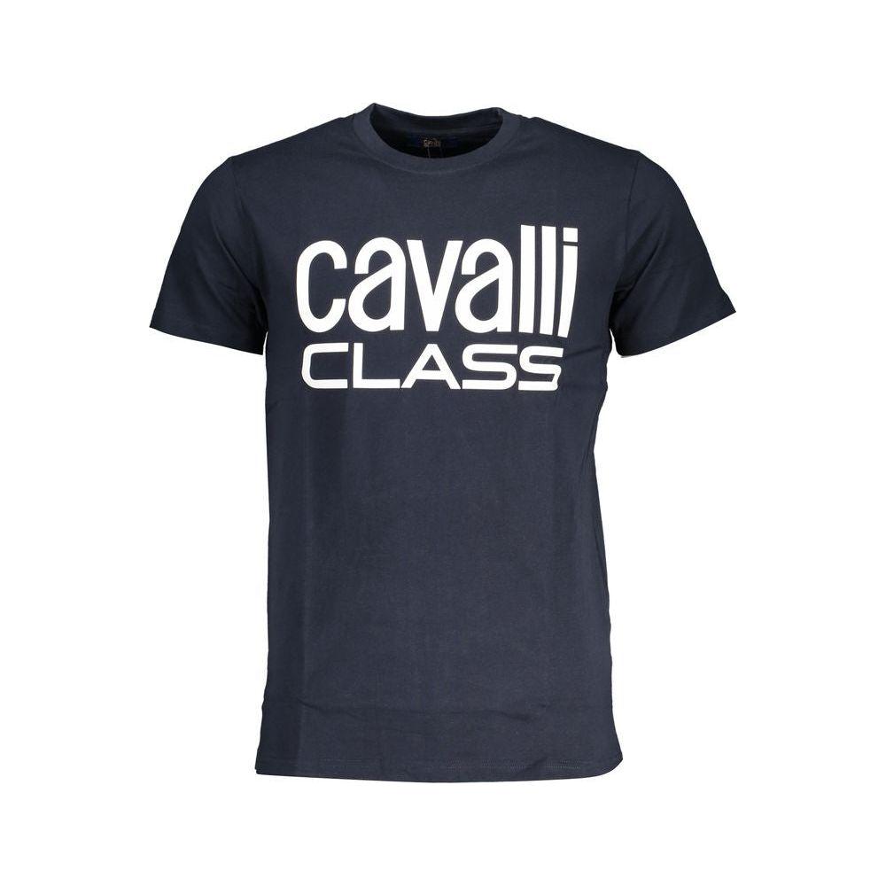 Cavalli Class Blue Cotton T-Shirt Cavalli Class Dark Slate Gray