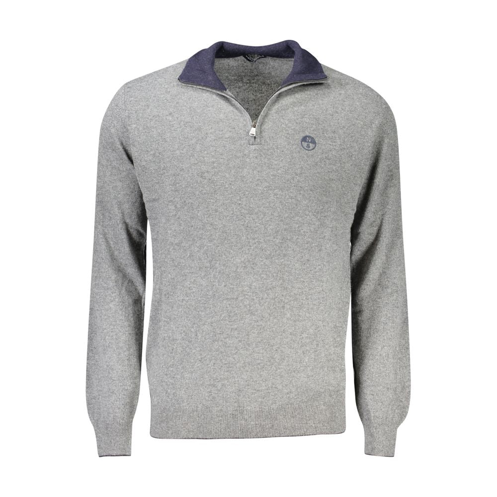 North Sails Gray Wool Men Sweater North Sails Dark Gray