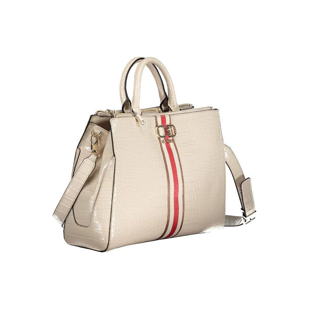 Guess Jeans Beige Polyethylene Handbag Guess Jeans Light Gray