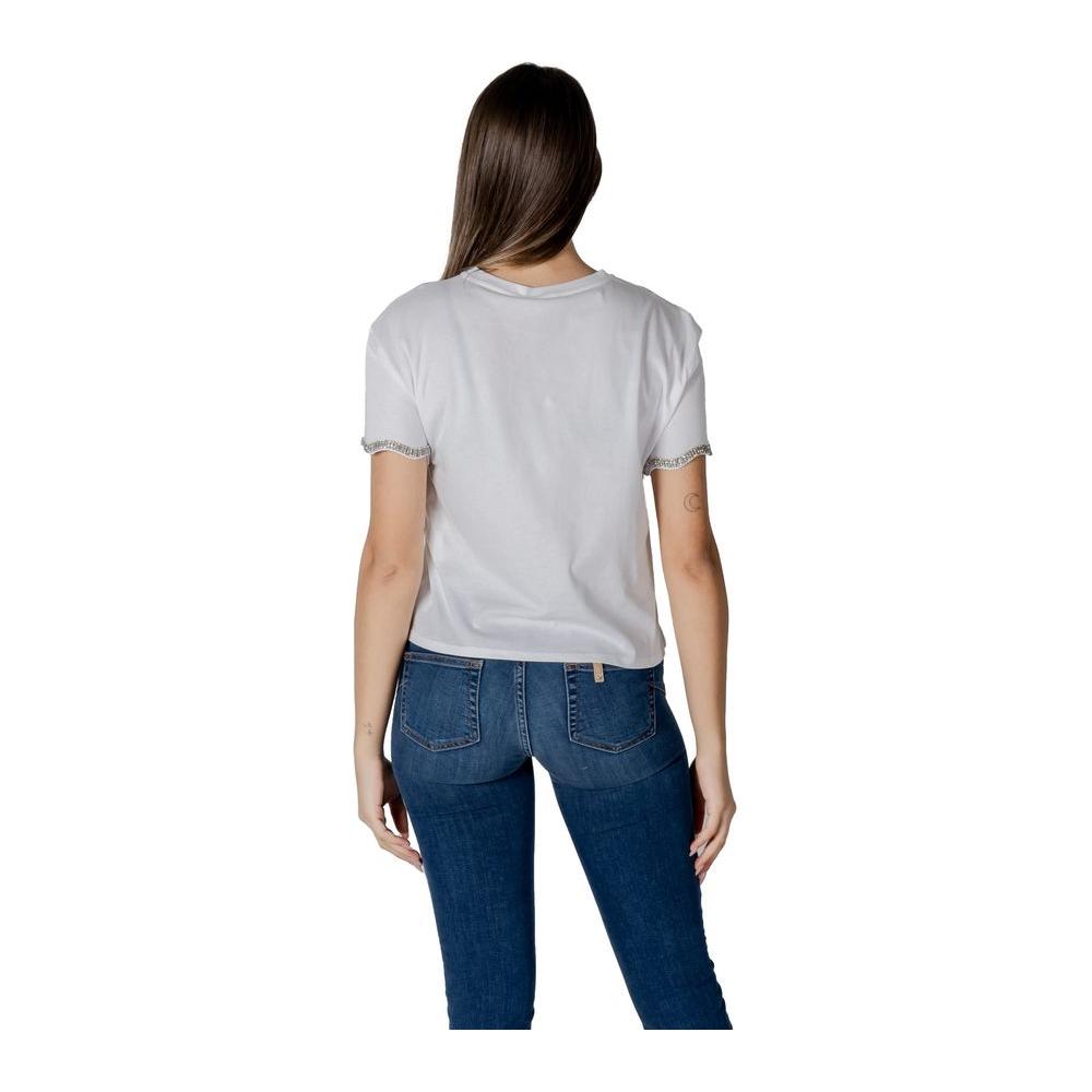 Liu Jo White Cotton Tops & T-Shirt Liu Jo Dark Slate Gray