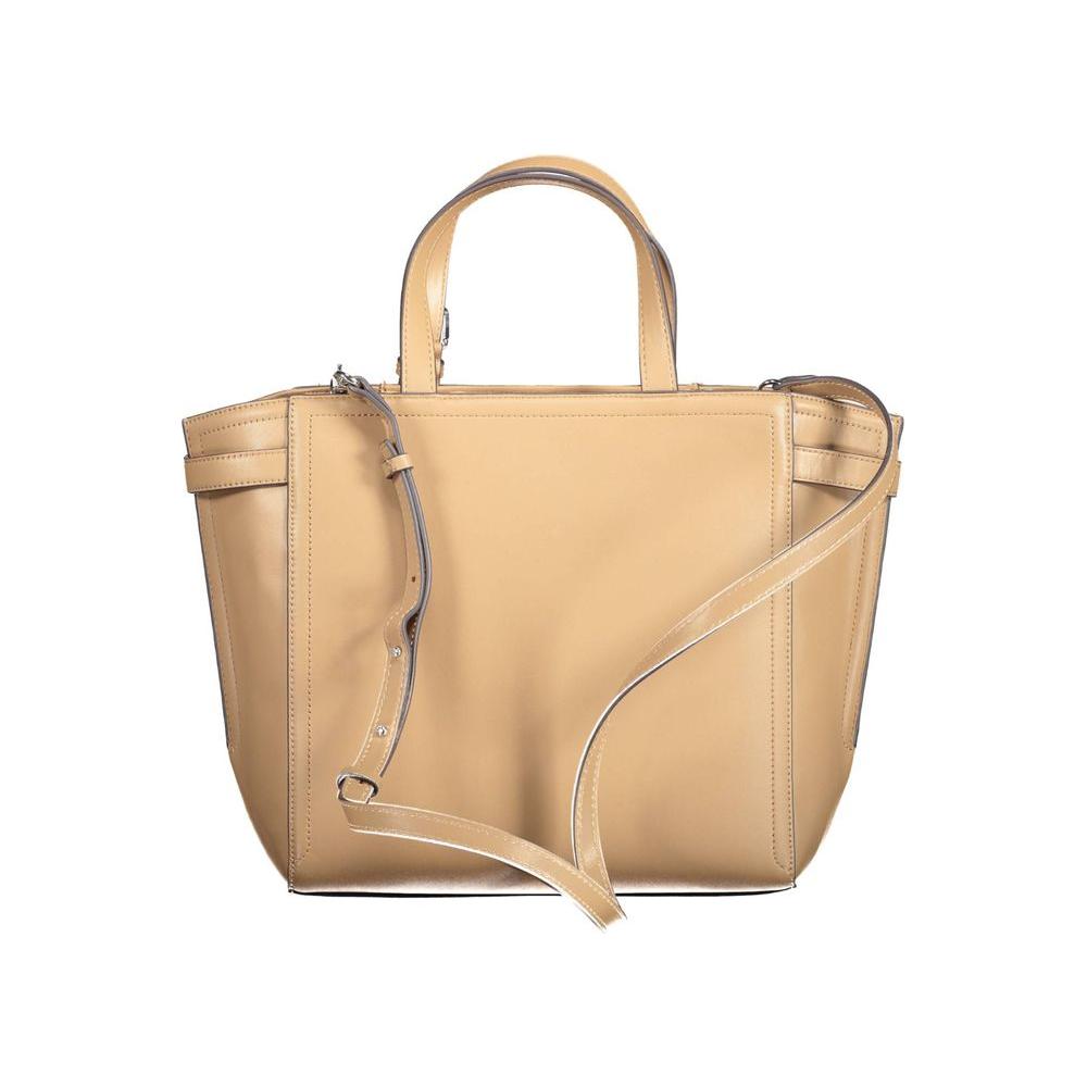Calvin Klein Brown Polyester Women Handbag Calvin Klein Tan