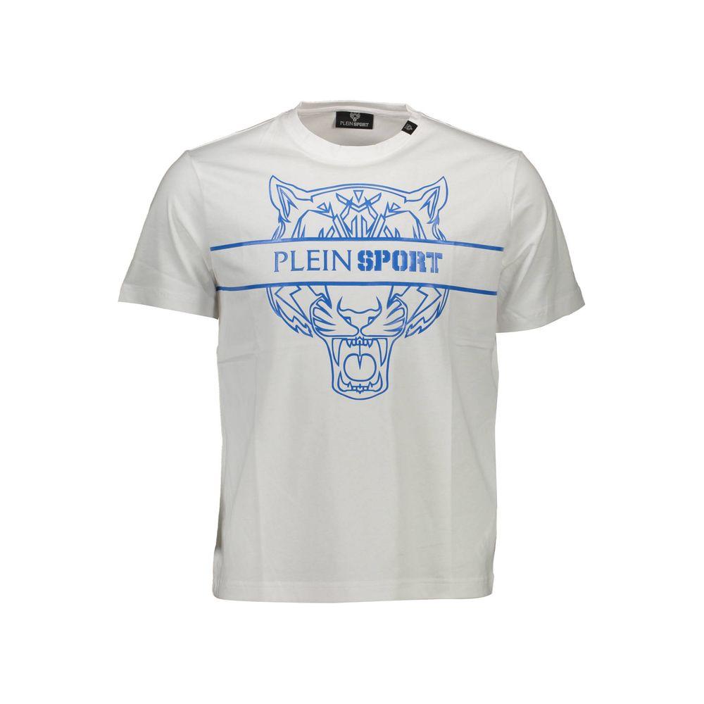 Plein Sport White Cotton Men T-Shirt Plein Sport Gray