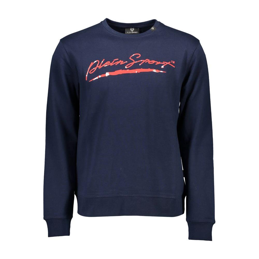 Plein Sport Blue Cotton Men Sweater Plein Sport Dark Slate Gray