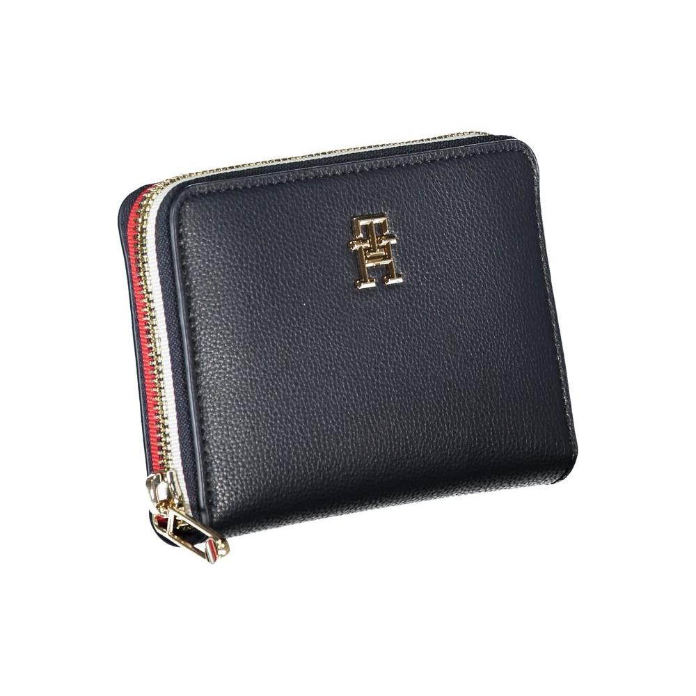 Tommy Hilfiger Sleek Blue Multipurpose Wallet with Zip Closure Tommy Hilfiger Dark Slate Gray