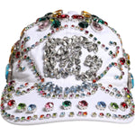 Dolce & Gabbana Dolce & Gabbana White Multicolor Crystal Embellish Baseball Cap HAT9700-58 1728,58 cm|M,67345645728,Accessories,Dolce & Gabbana,Hats & Caps - Men - Accessories,Material: 99% Cotton 1% Elastane,Men,Men - Accessories,New with tags,White