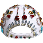 Dolce & Gabbana Dolce & Gabbana White Multicolor Crystal Embellish Baseball Cap HAT9700-58 1728,58 cm|M,67345645728,Accessories,Dolce & Gabbana,Hats & Caps - Men - Accessories,Material: 99% Cotton 1% Elastane,Men,Men - Accessories,New with tags,White