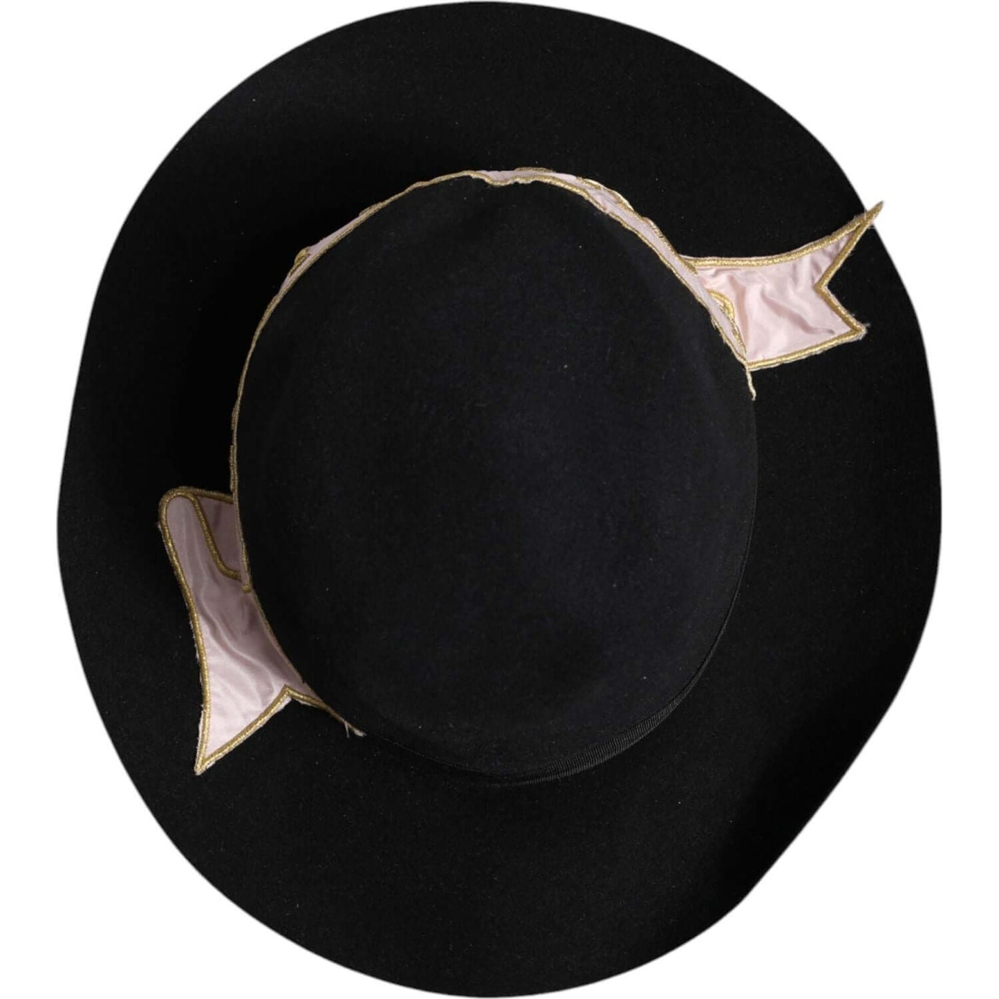 Dolce & Gabbana Black Logo Embroidered Women Wide Brim Hat Dolce & Gabbana Black