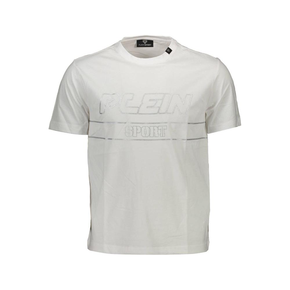Plein Sport White Cotton Men T-Shirt Plein Sport Light Gray