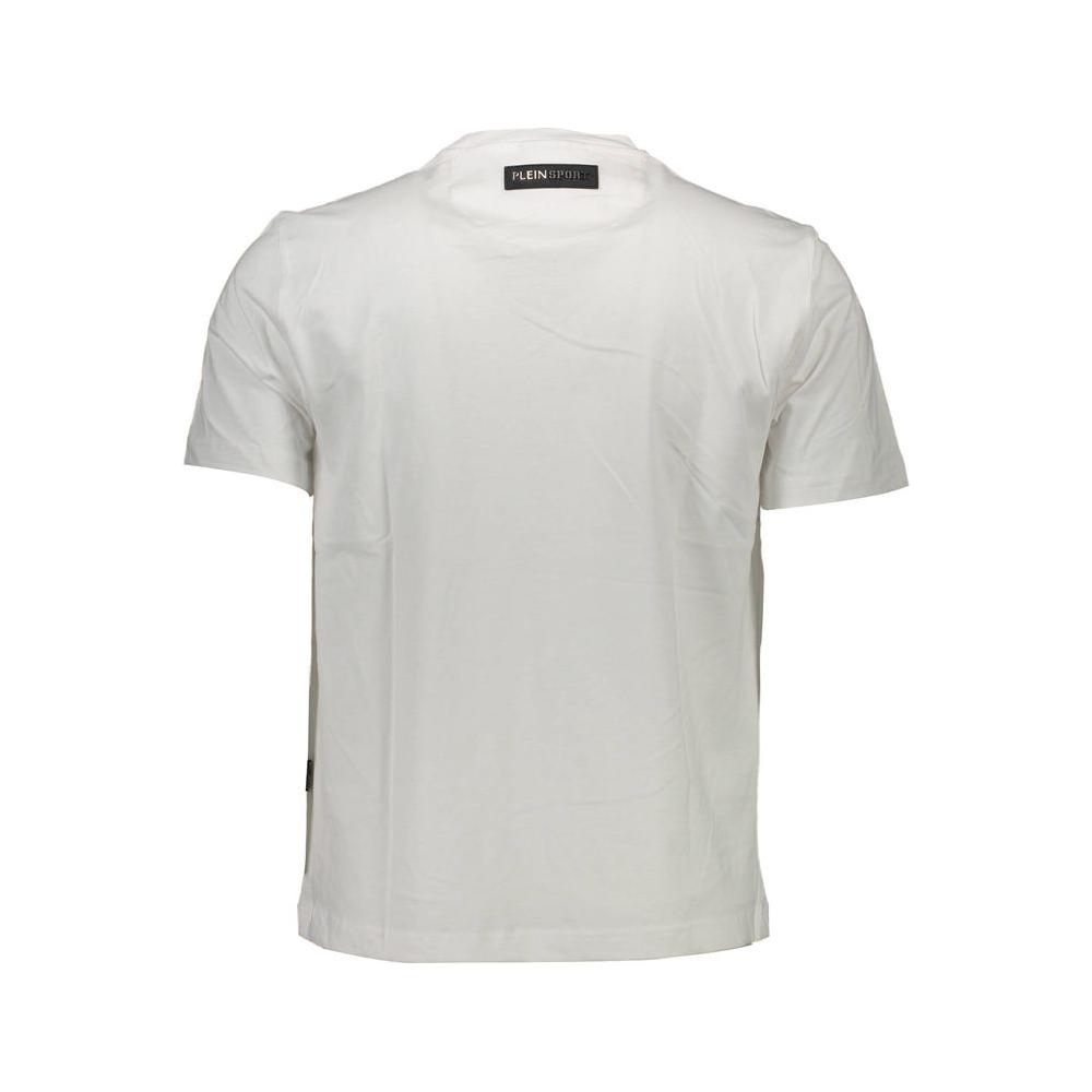 Plein Sport White Cotton Men T-Shirt Plein Sport Light Gray