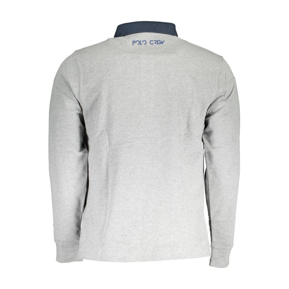 La Martina Gray Cotton Men Polo Shirt La Martina Light Gray