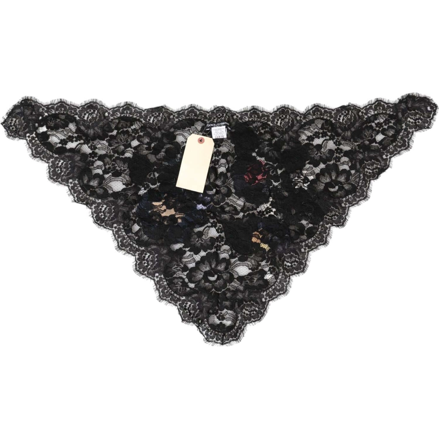 Dolce & Gabbana Black Lace Floral Applique Cotton Veil Hat Dolce & Gabbana Dark Slate Gray
