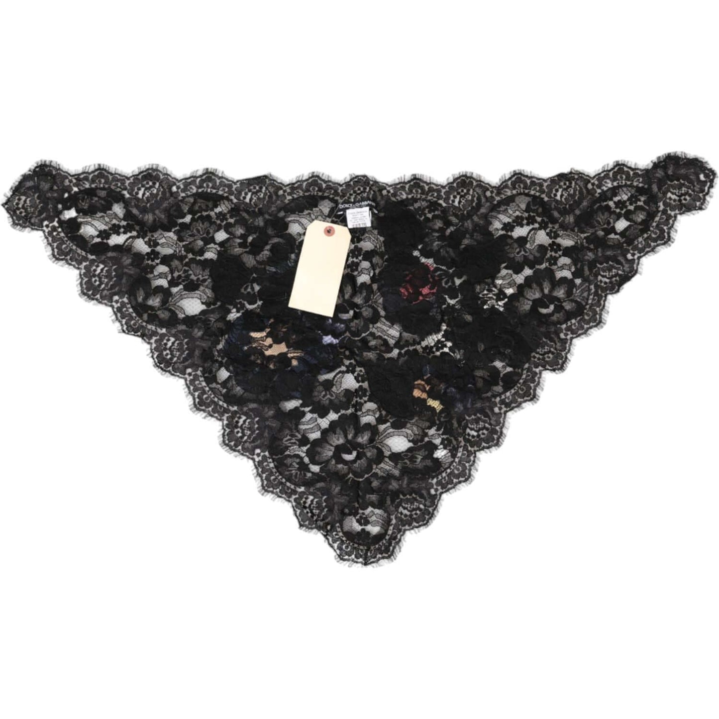 Dolce & Gabbana Black Lace Floral Applique Cotton Veil Hat Dolce & Gabbana Dark Slate Gray