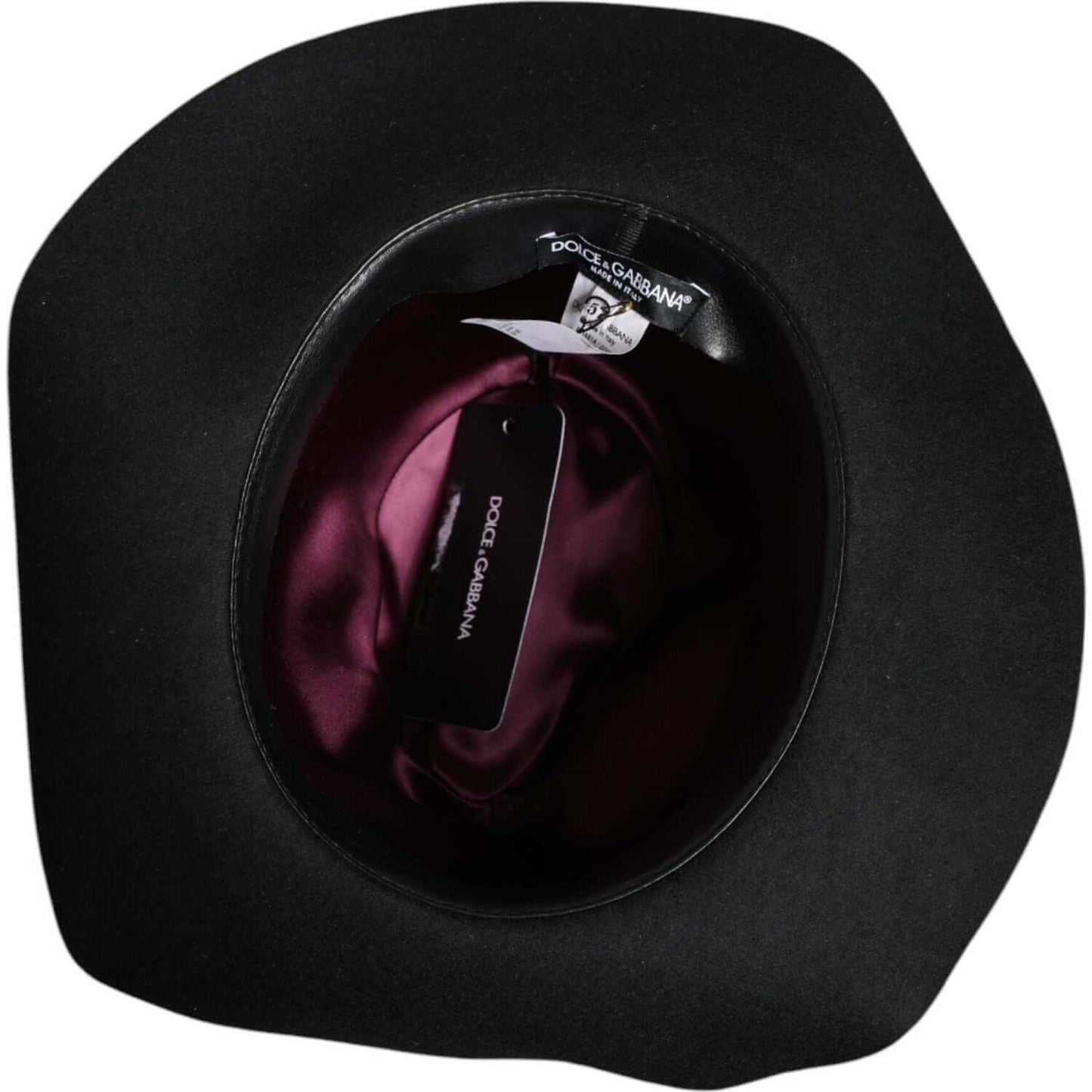Dolce & Gabbana Black Wide Brim Trilby Fedora Hat Dolce & Gabbana Black