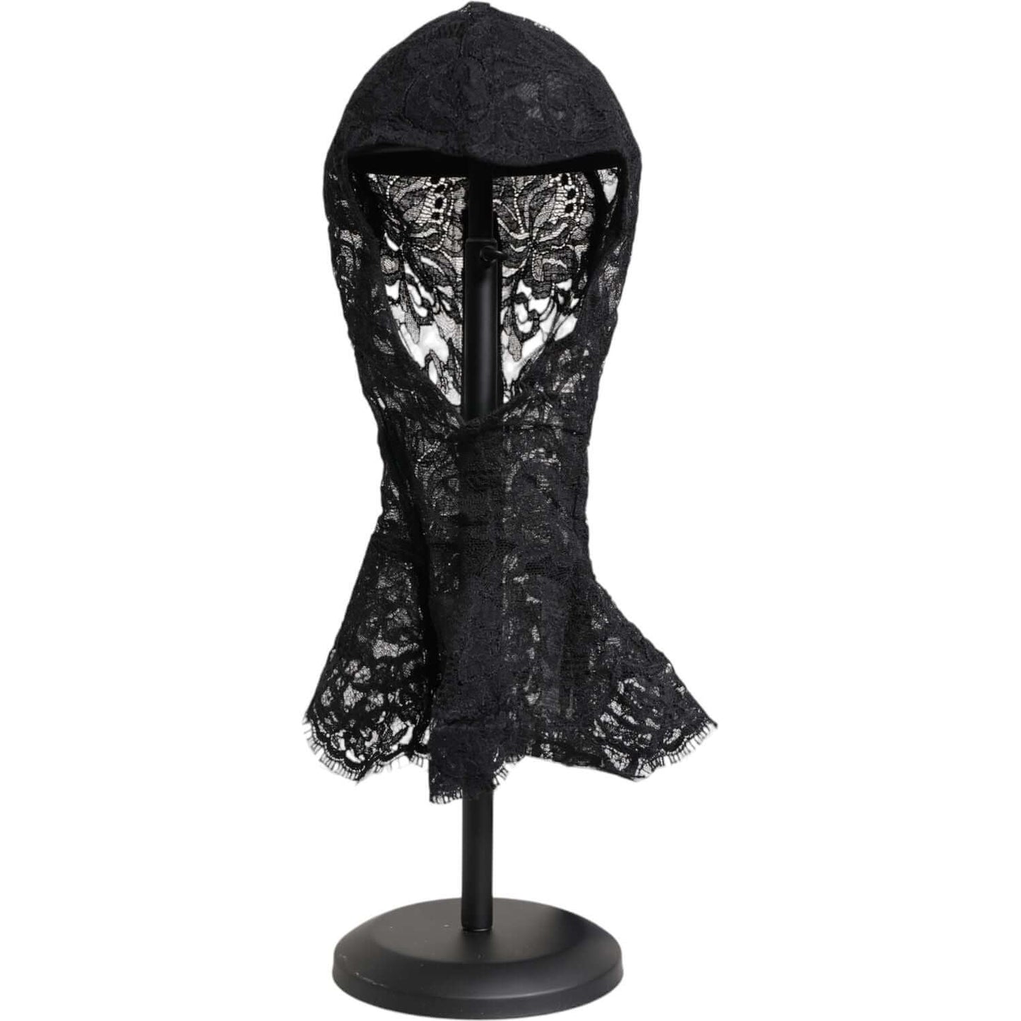 Dolce & Gabbana Black Floral Lace Whole Head Wrap Hat Dolce & Gabbana Dark Slate Gray