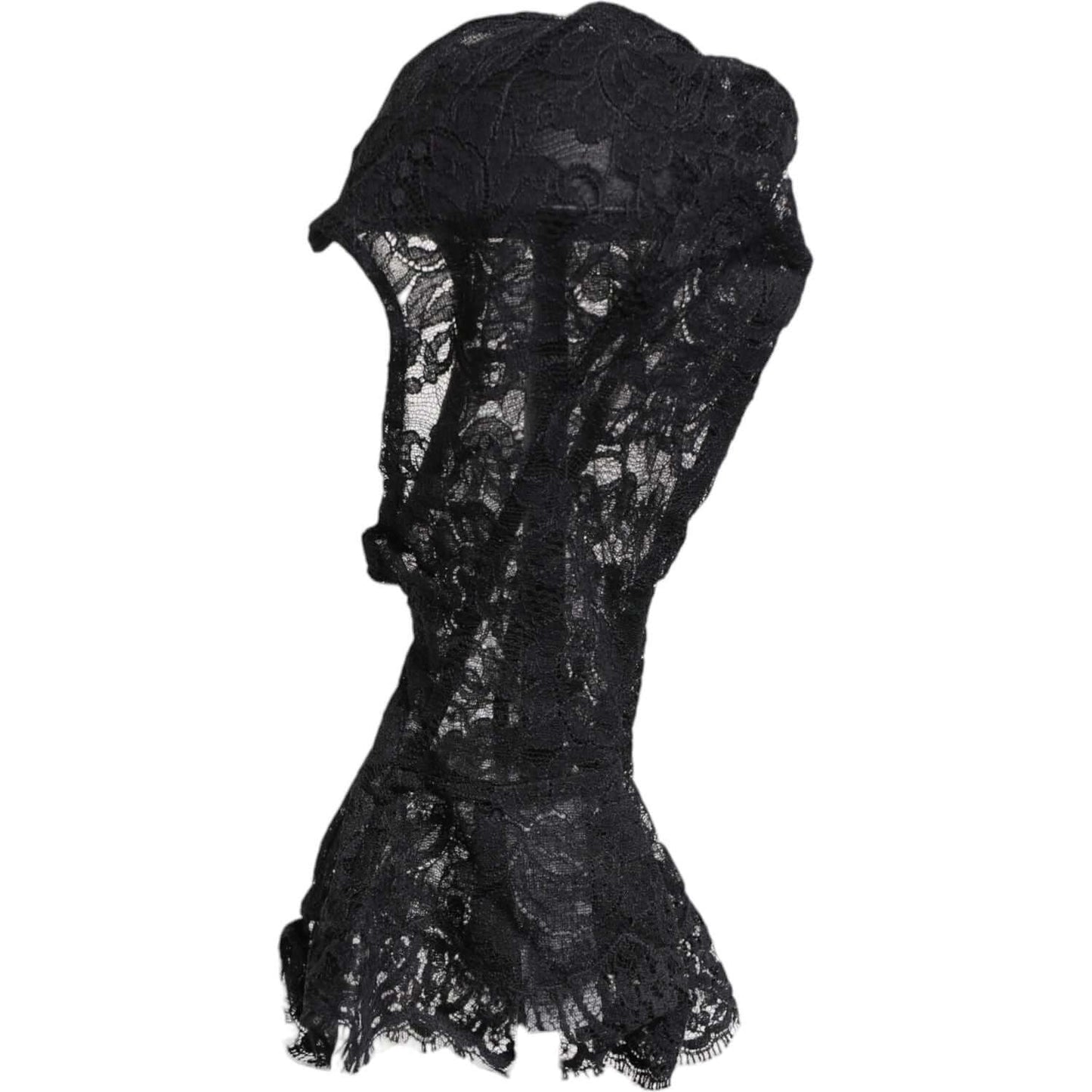Dolce & Gabbana Black Floral Lace Whole Head Wrap Hat Dolce & Gabbana Dark Slate Gray