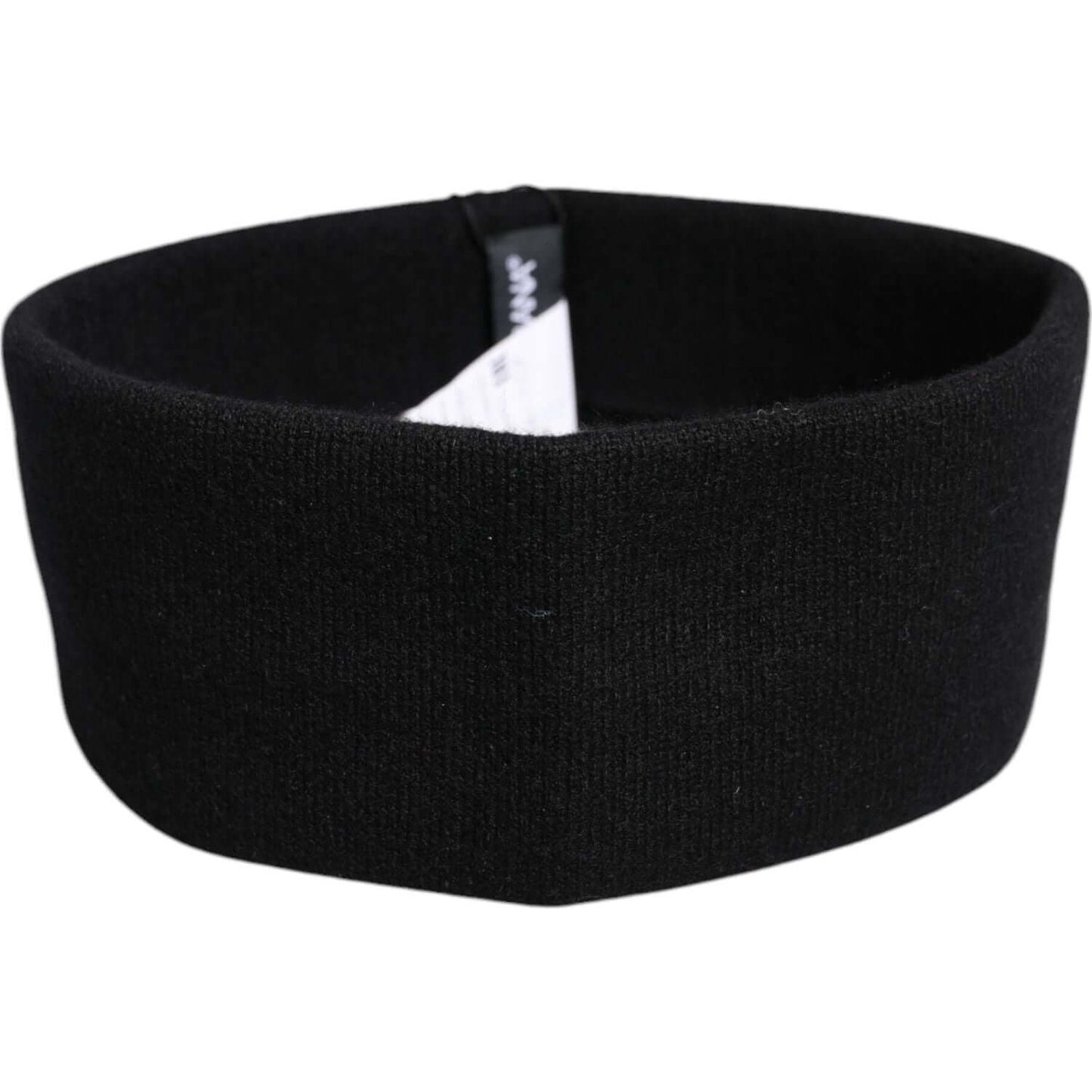 Dolce & Gabbana Black Cashmere Knitted Women Head Band Hat Dolce & Gabbana Black