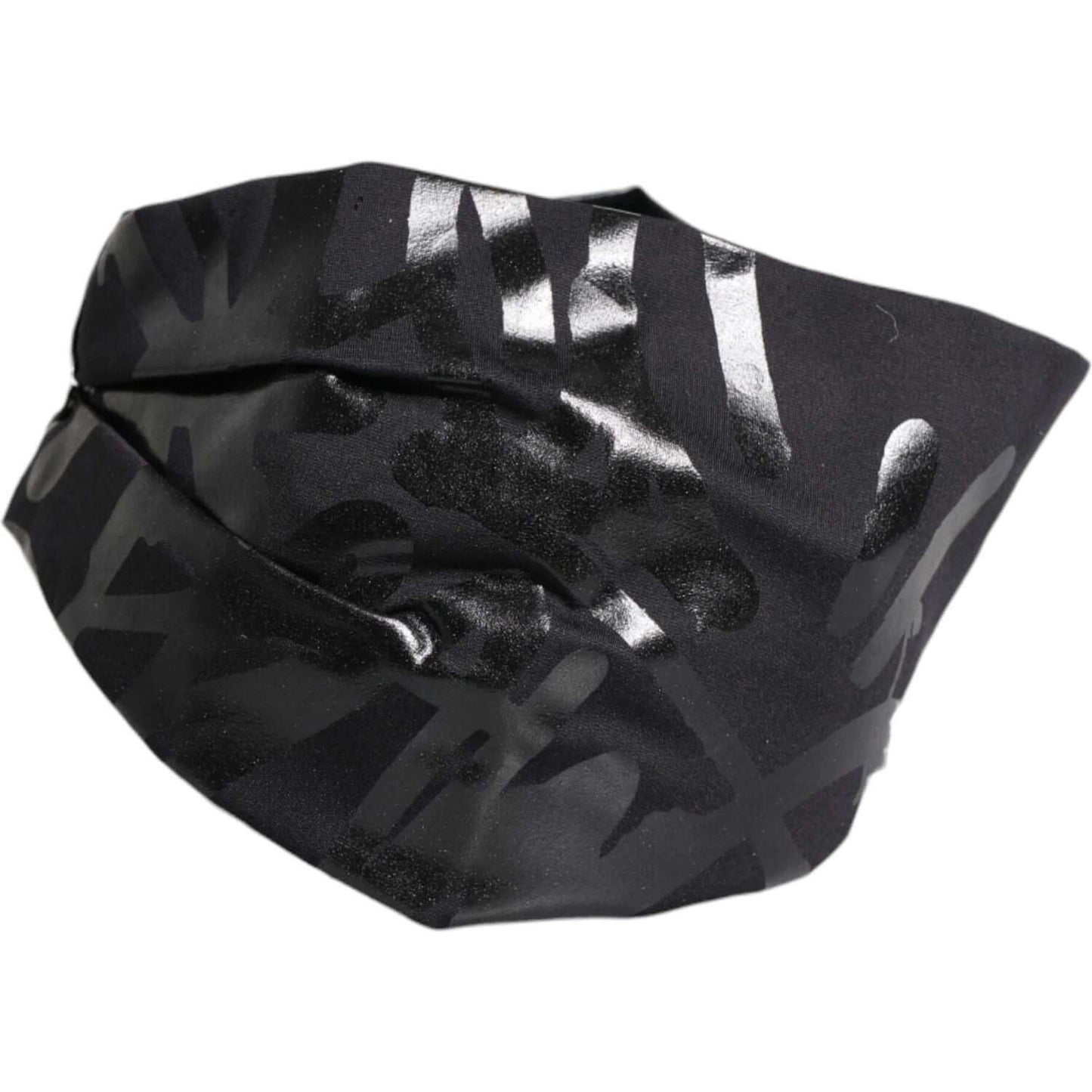 Dolce & Gabbana Black Nylon Stretch DG Logo Head Band Hat Dolce & Gabbana Dark Slate Gray