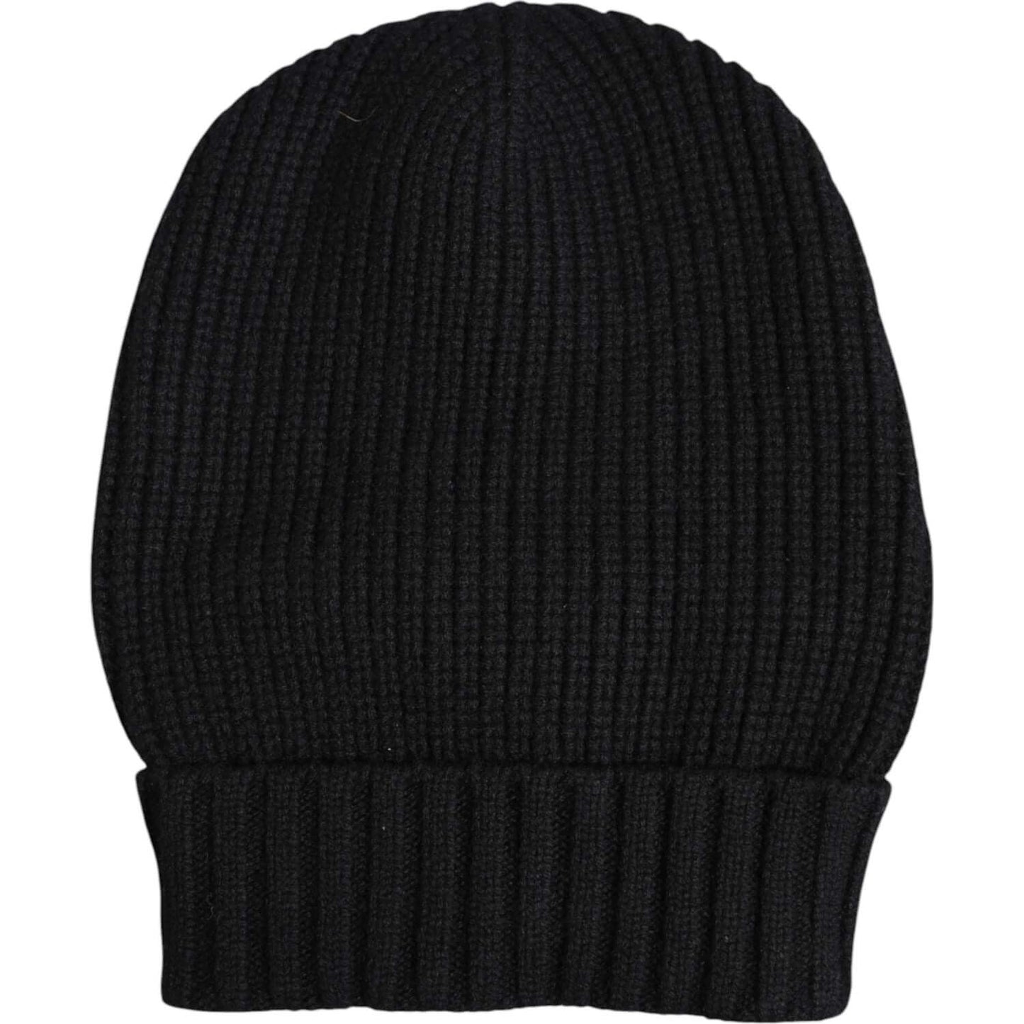 Dolce & Gabbana Black Cashmere Knitted Winter Beanie Hat Dolce & Gabbana Black