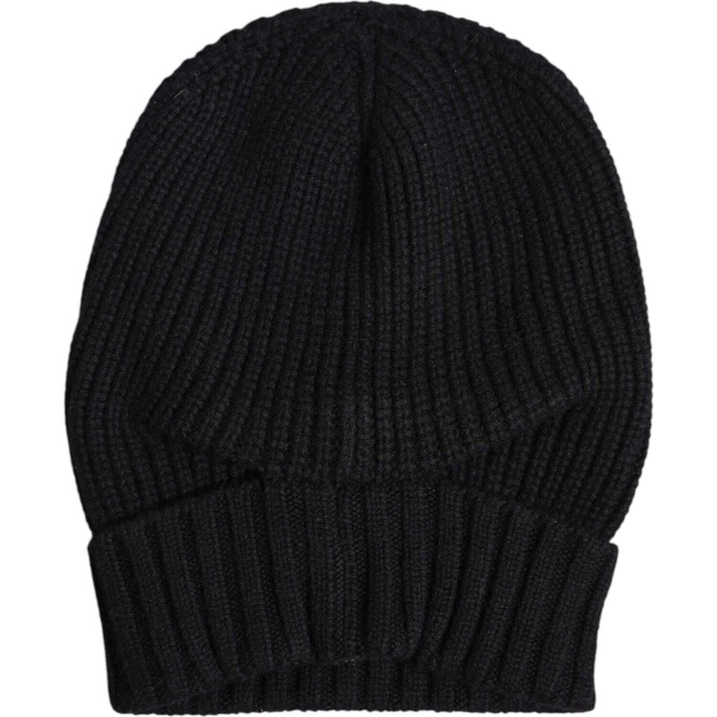Dolce & Gabbana Black Cashmere Knitted Winter Beanie Hat Dolce & Gabbana Black