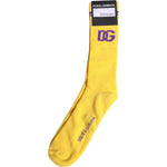 Dolce & Gabbana Dolce & Gabbana Yellow Cotton DG Logo Mid Calf Socks SCS2209-L 1728,67345645728,Accessories,Dolce & Gabbana,L,M,Material: 70% Cotton 29% Nylon 1% Elastane,Men,Men - Accessories,New with tags,Socks - Men - Accessories,XL,Yellow